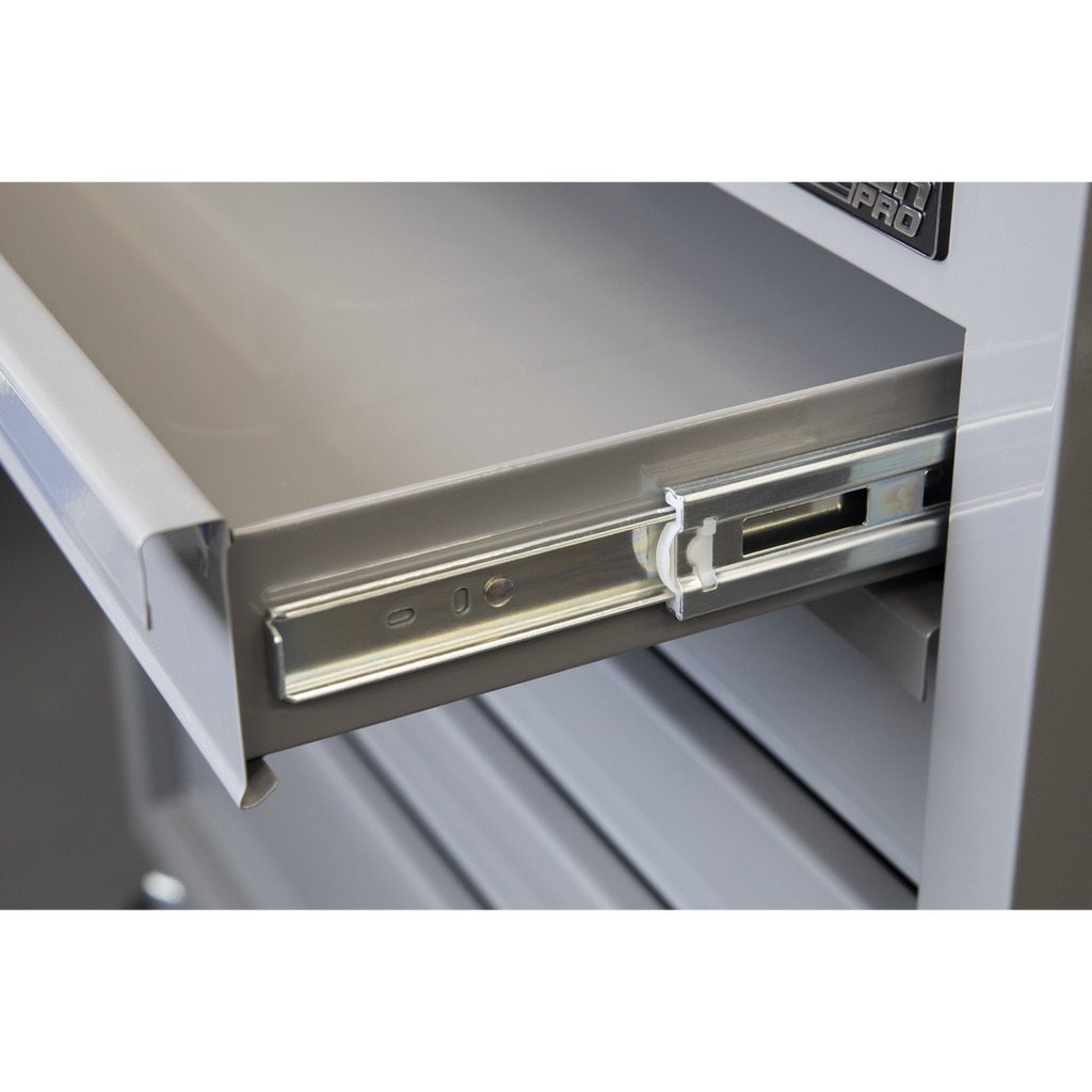 Mobile Workstation with Wooden Worktop 5 Drawer - Grey APMWS1G