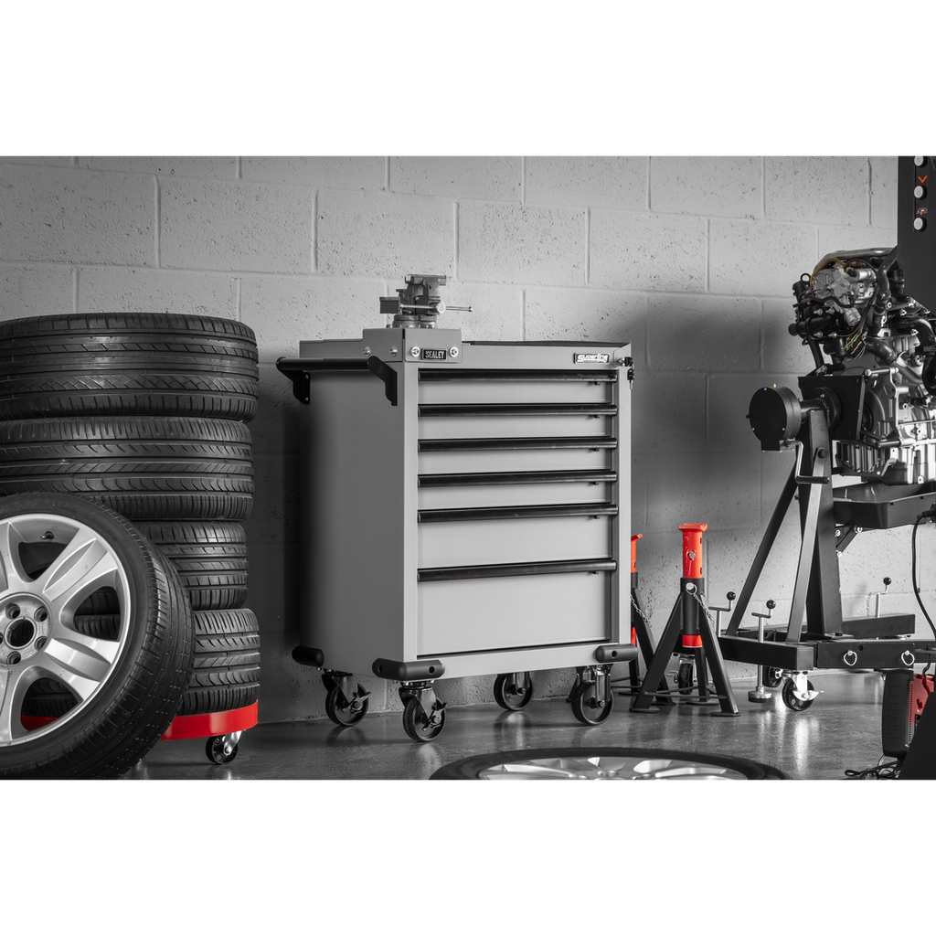 Rollcab 6 Drawer with SG Swivel Base 100mm Vice APMWS2COMBO