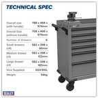 Rollcab 6 Drawer with SG Swivel Base 100mm Vice APMWS2COMBO