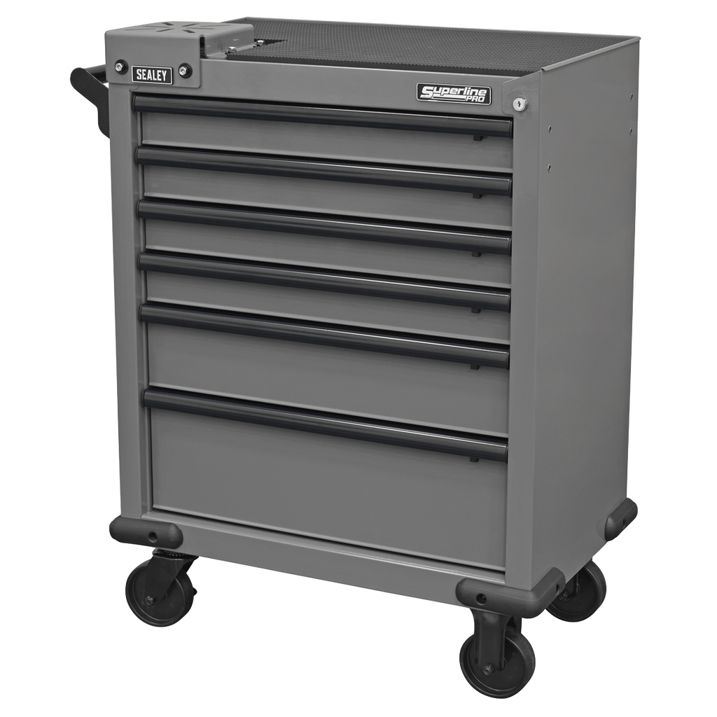 Rollcab 6 Drawer with Vice Base - Grey/Black APMWS2