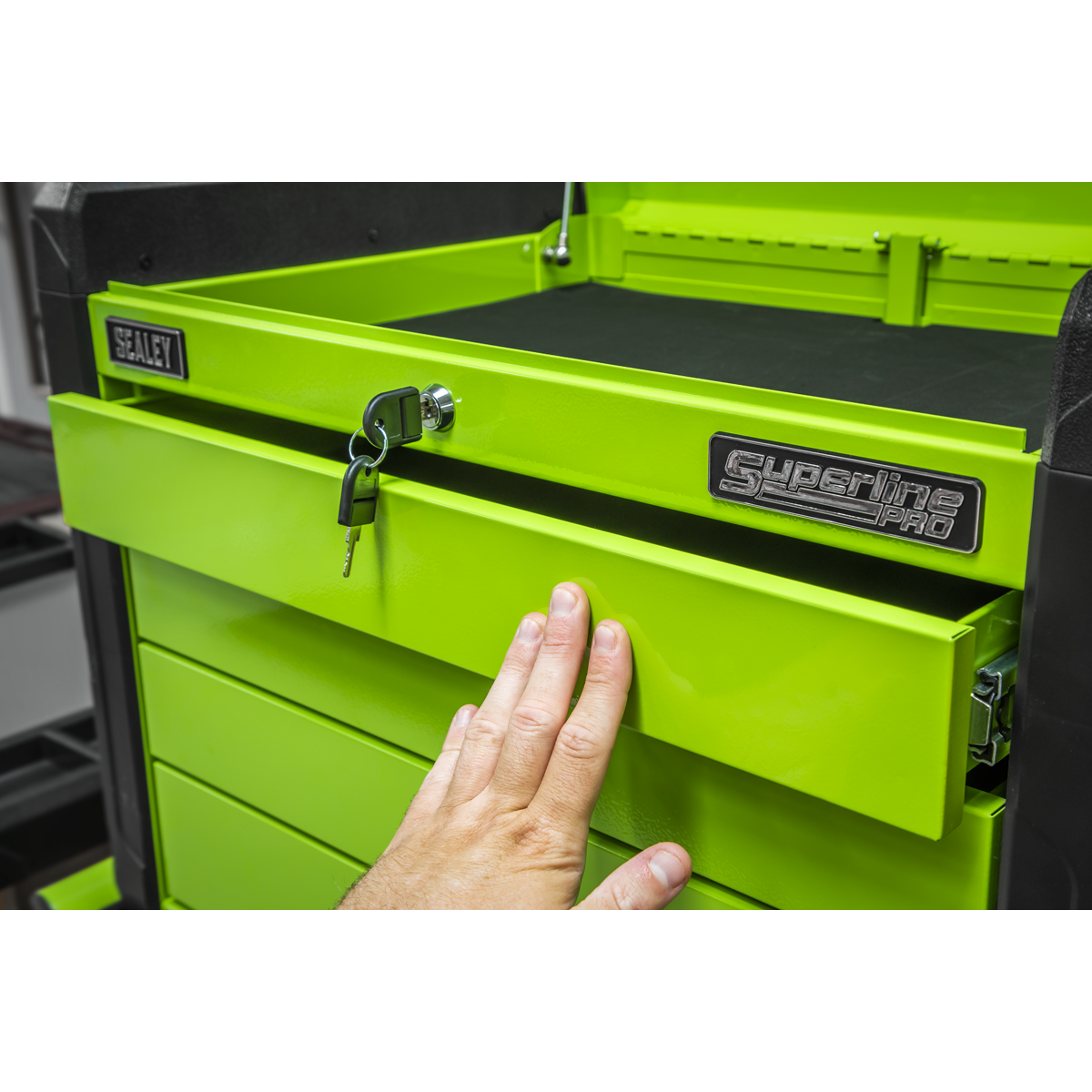 Push-to-Open Topchest 4 Drawer - Green APPD4G