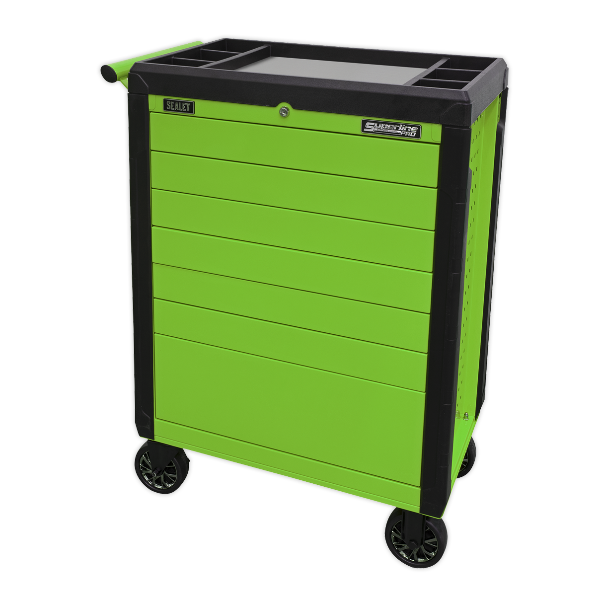 Push-To-Open Rollcab 7 Drawer - Green APPD7G