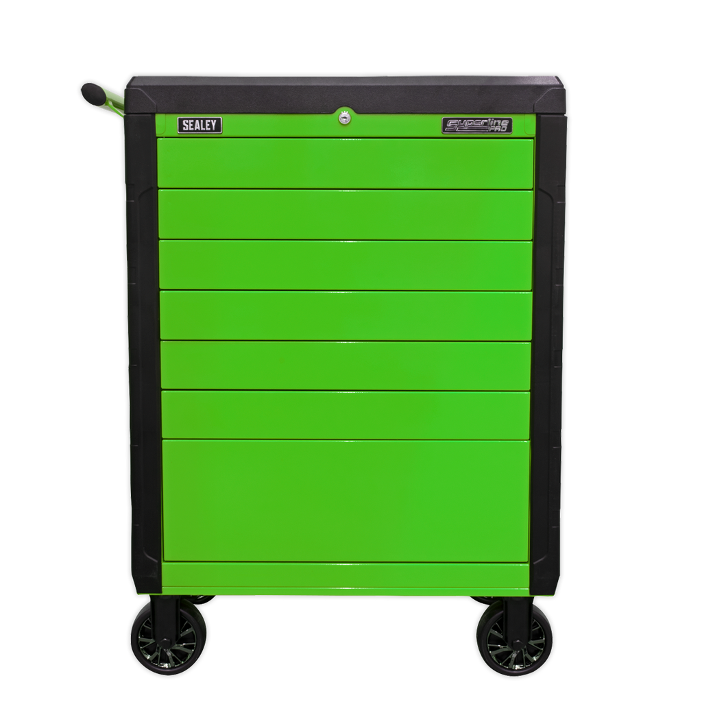 Push-To-Open Rollcab 7 Drawer - Green APPD7G