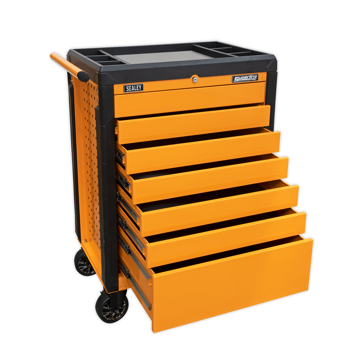 Push-To-Open Rollcab 7 Drawer - Orange APPD7O