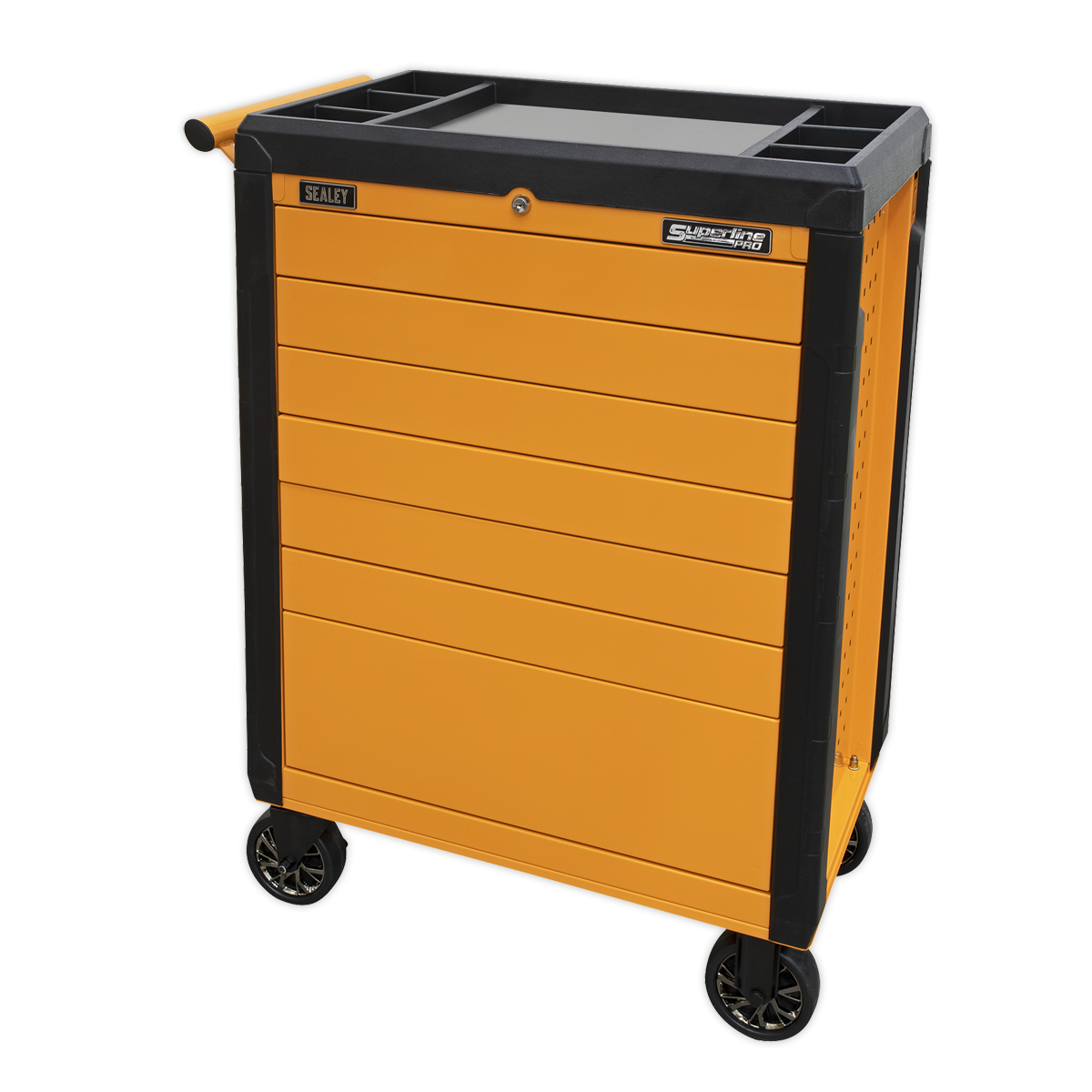 Push-To-Open Rollcab 7 Drawer - Orange APPD7O