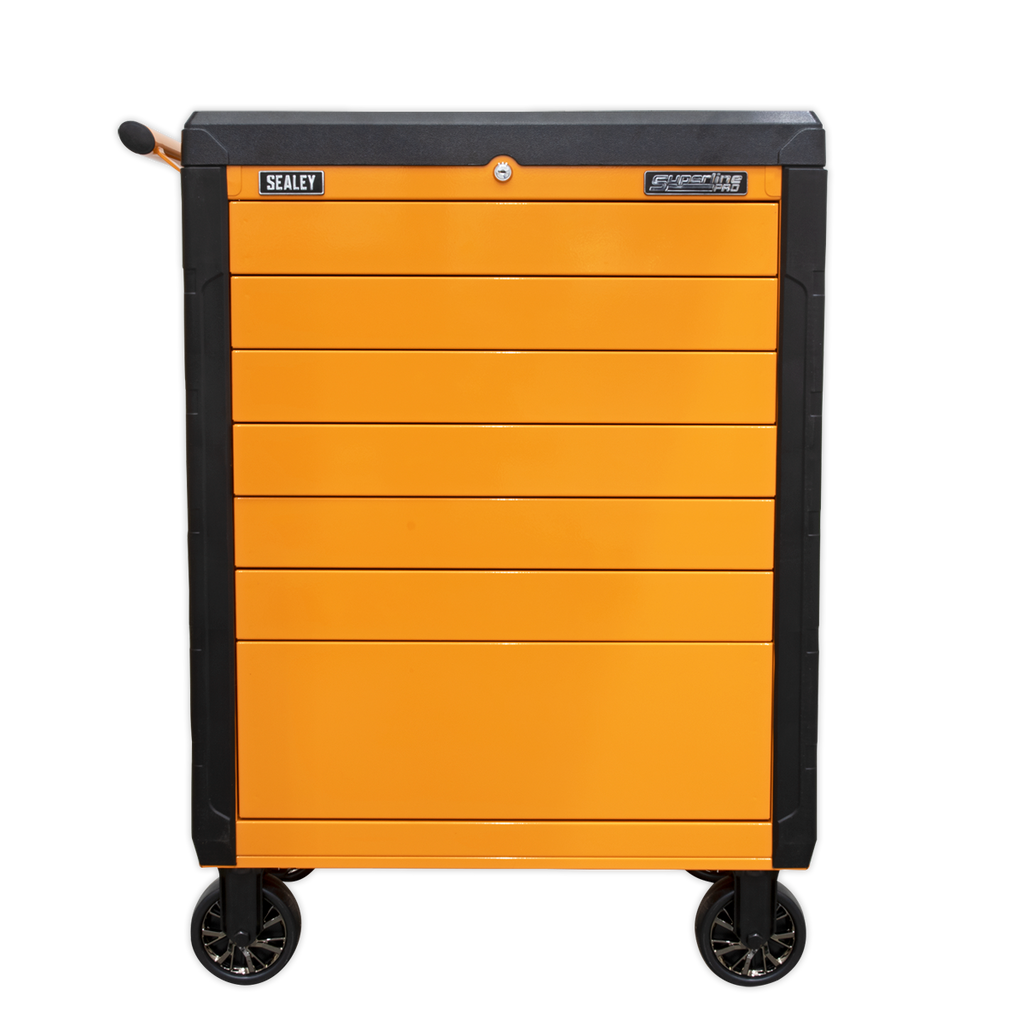 Push-To-Open Rollcab 7 Drawer - Orange APPD7O