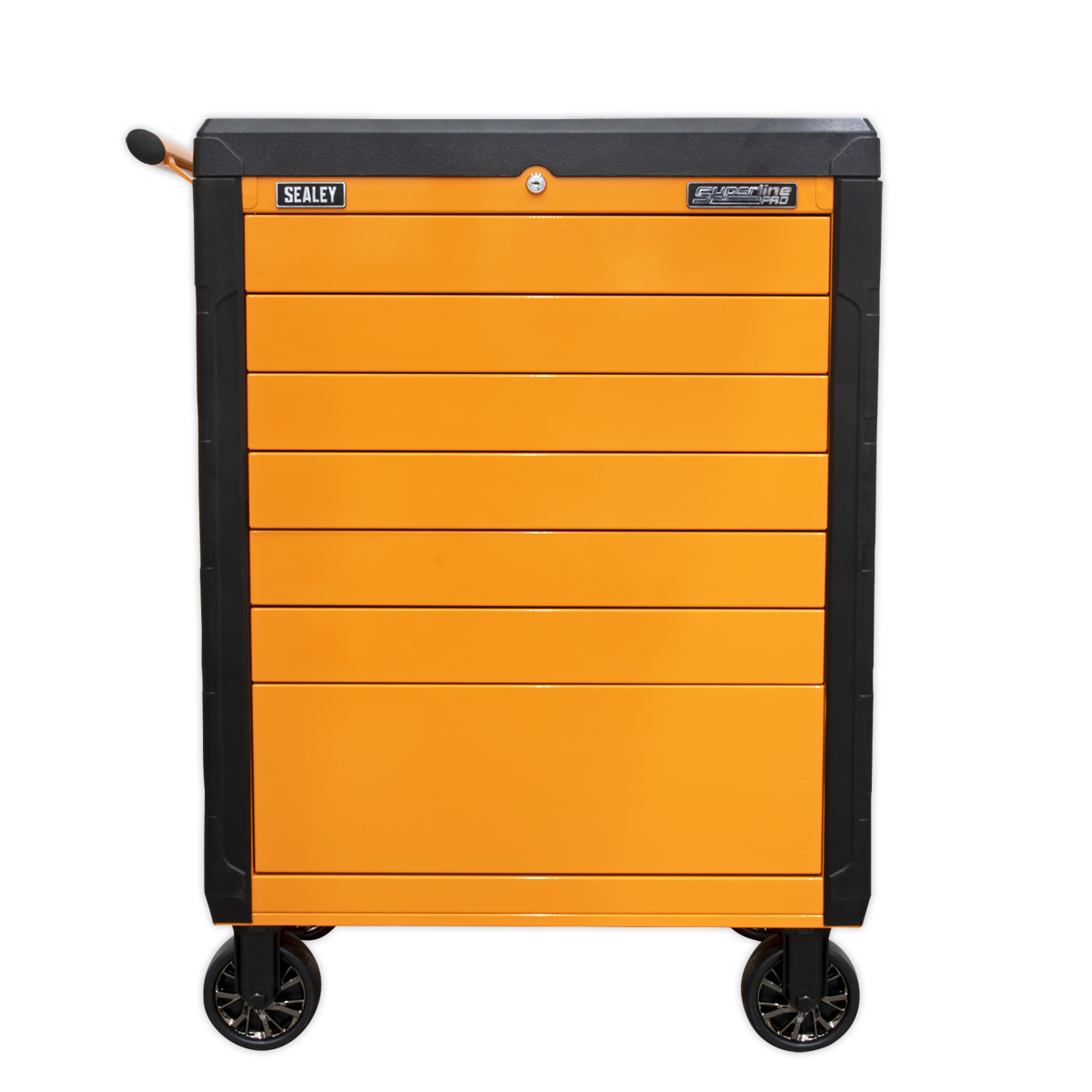Push-To-Open Rollcab 7 Drawer - Orange APPD7O