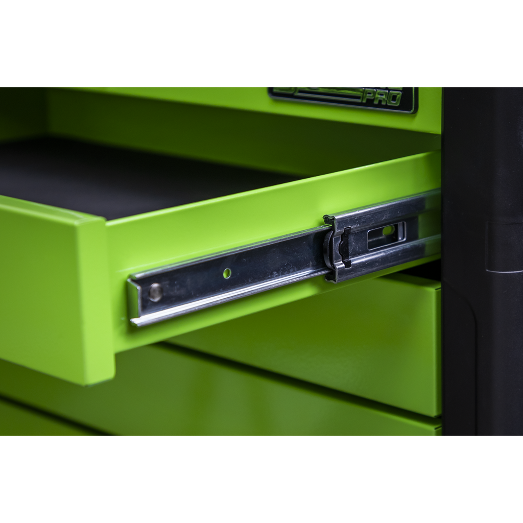 Push-To-Open Topchest & Rollcab Combination 11 Drawer - Green APPDSTACKG