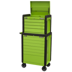 Push-To-Open Topchest & Rollcab Combination 11 Drawer - Green APPDSTACKG