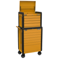 Push-To-Open Topchest & Rollcab Combination 11 Drawer - Orange APPDSTACKO
