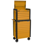 Push-To-Open Topchest & Rollcab Combination 11 Drawer - Orange APPDSTACKO
