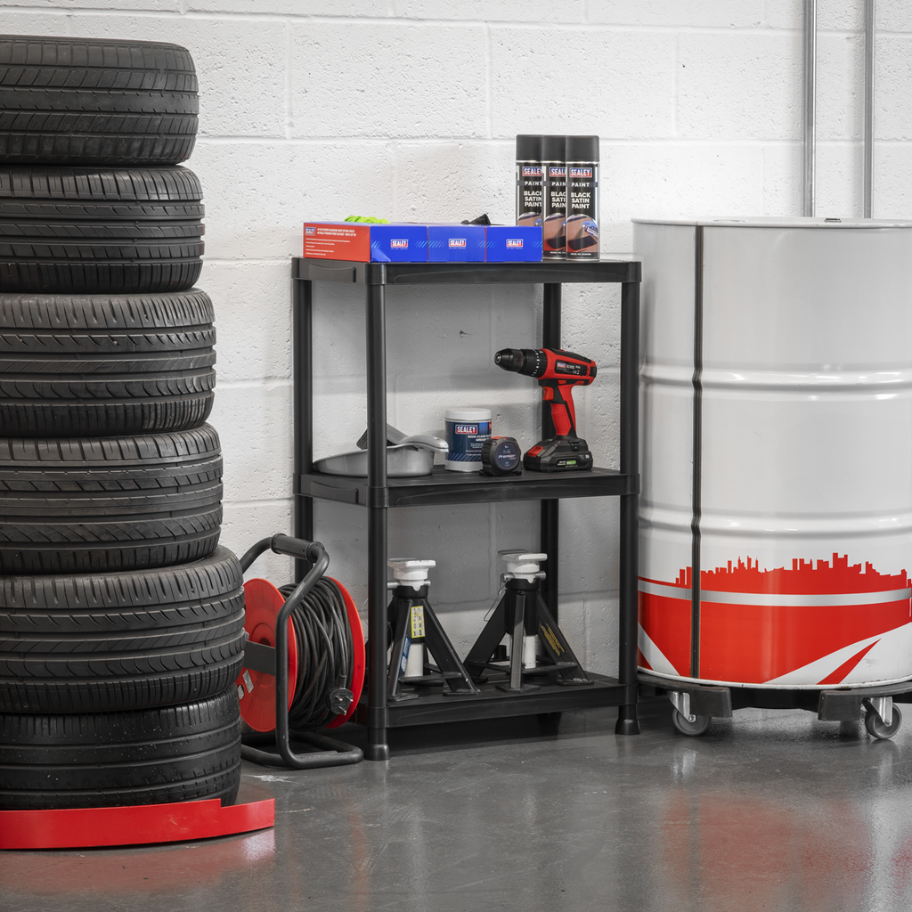 Plastic Racking Unit with 3 Shelves 25kg Capacity Per Level APPR3