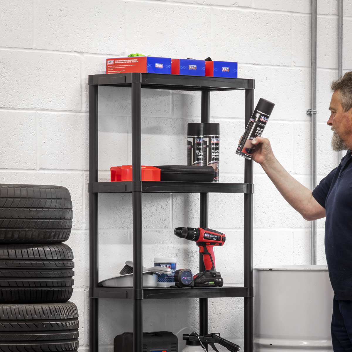 Plastic Racking Unit with 5 Shelves 25kg Capacity Per Level APPR5