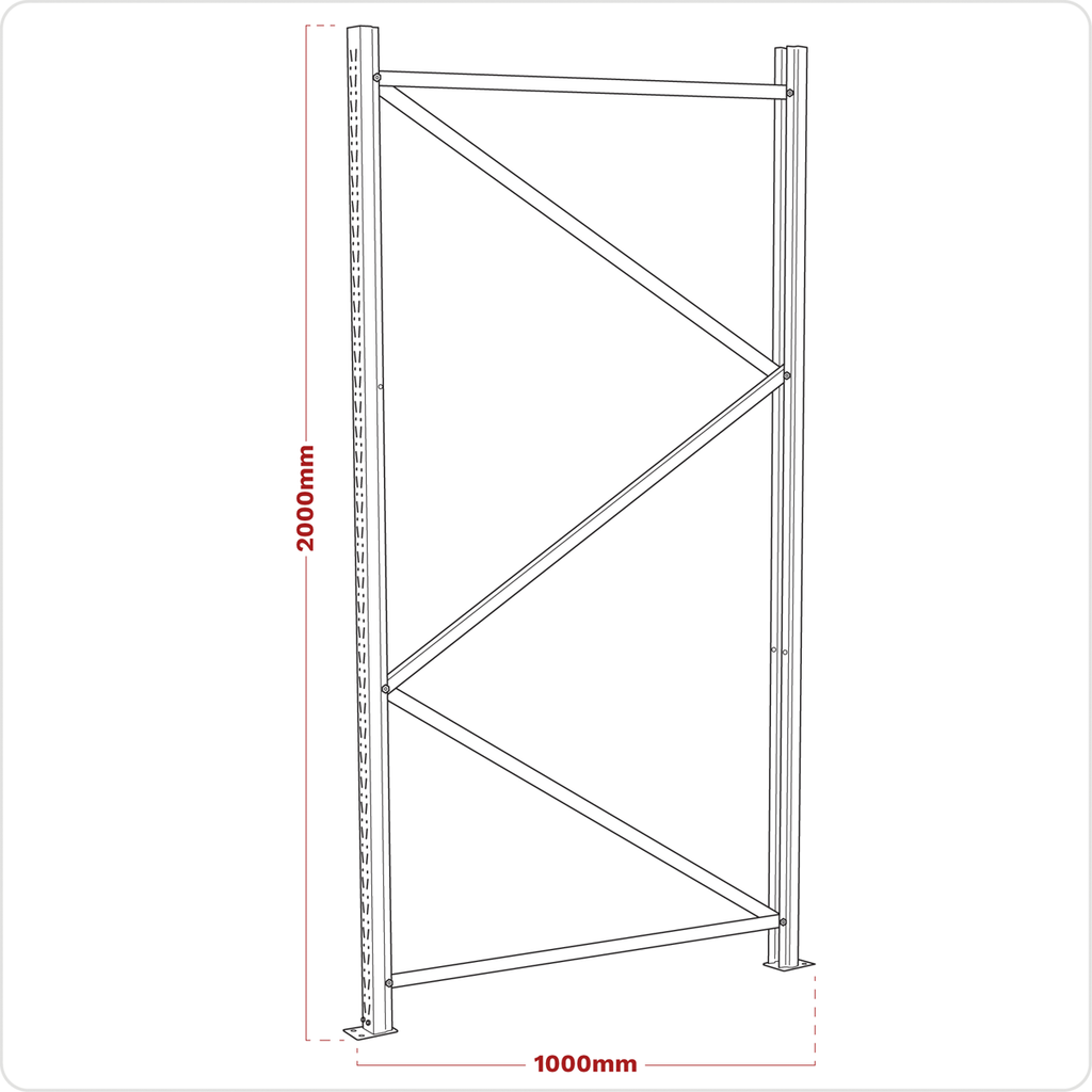 Frame One End 2000 x 1000mm -327896