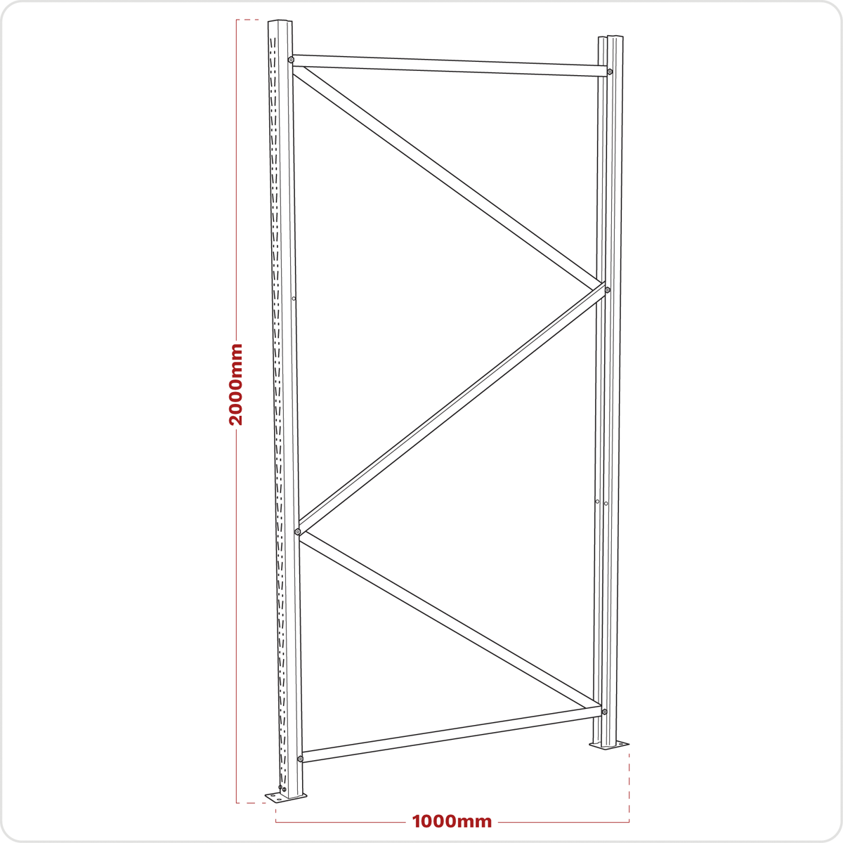 Frame One End 2000 x 1000mm -327896