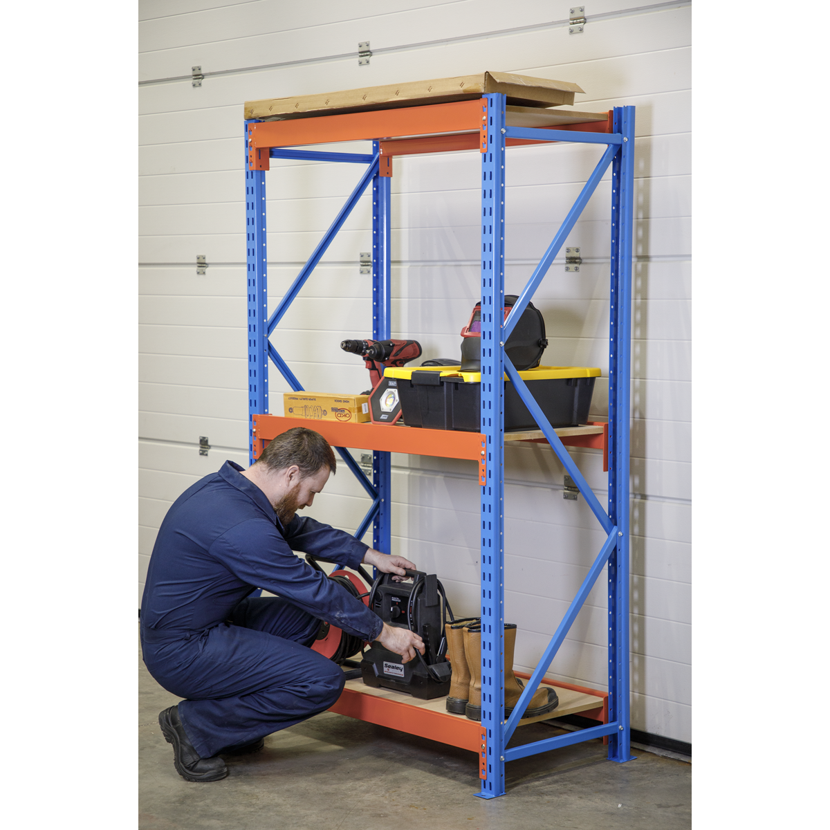 Heavy-Duty Shelving Unit with 3 Beam Set 900kg Capacity Per Level 292651