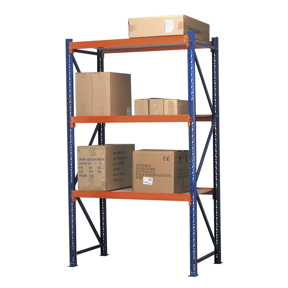 Heavy-Duty Shelving Unit with 3 Beam Set 900kg Capacity Per Level 292651