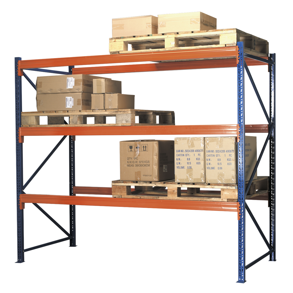 Heavy-Duty Racking Unit with 3 Beam Set 1000kg Capacity Per Level 402224