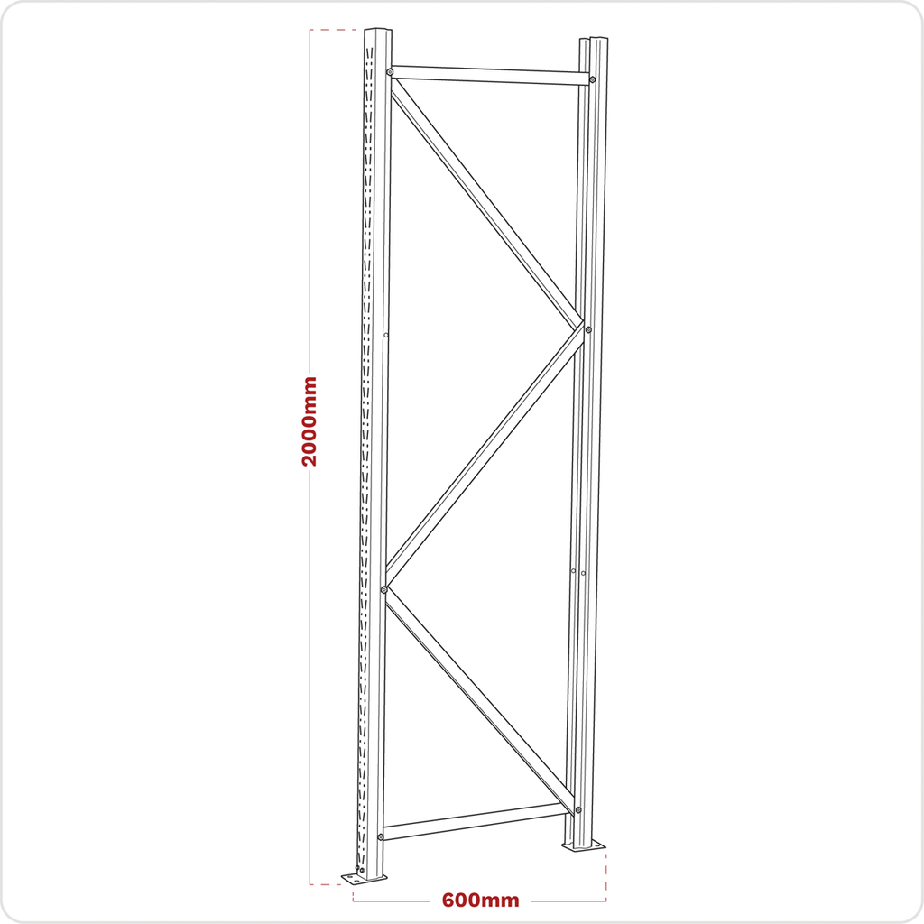 Frame One End 2000 x 600mm APR602
