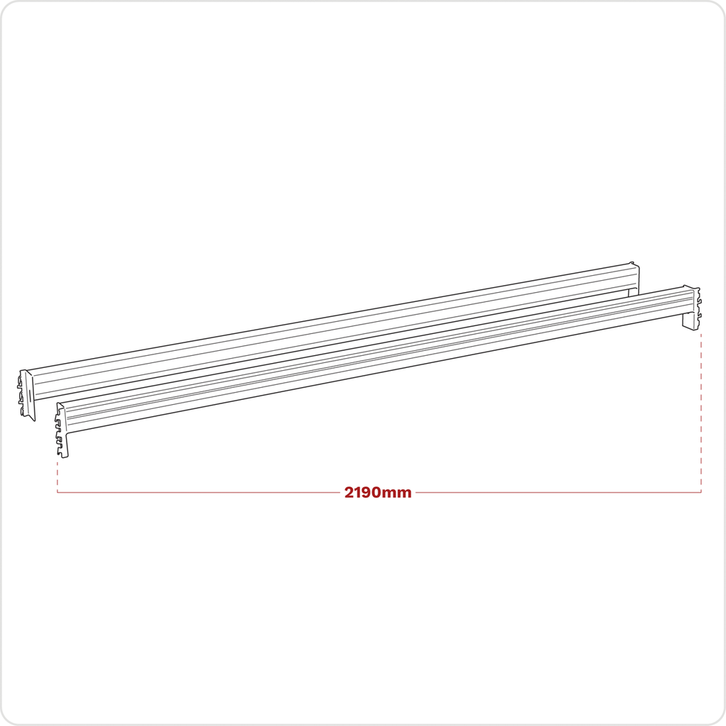 2250mm Cross Beam Tube 1000kg Capacity - Pair APRT2252