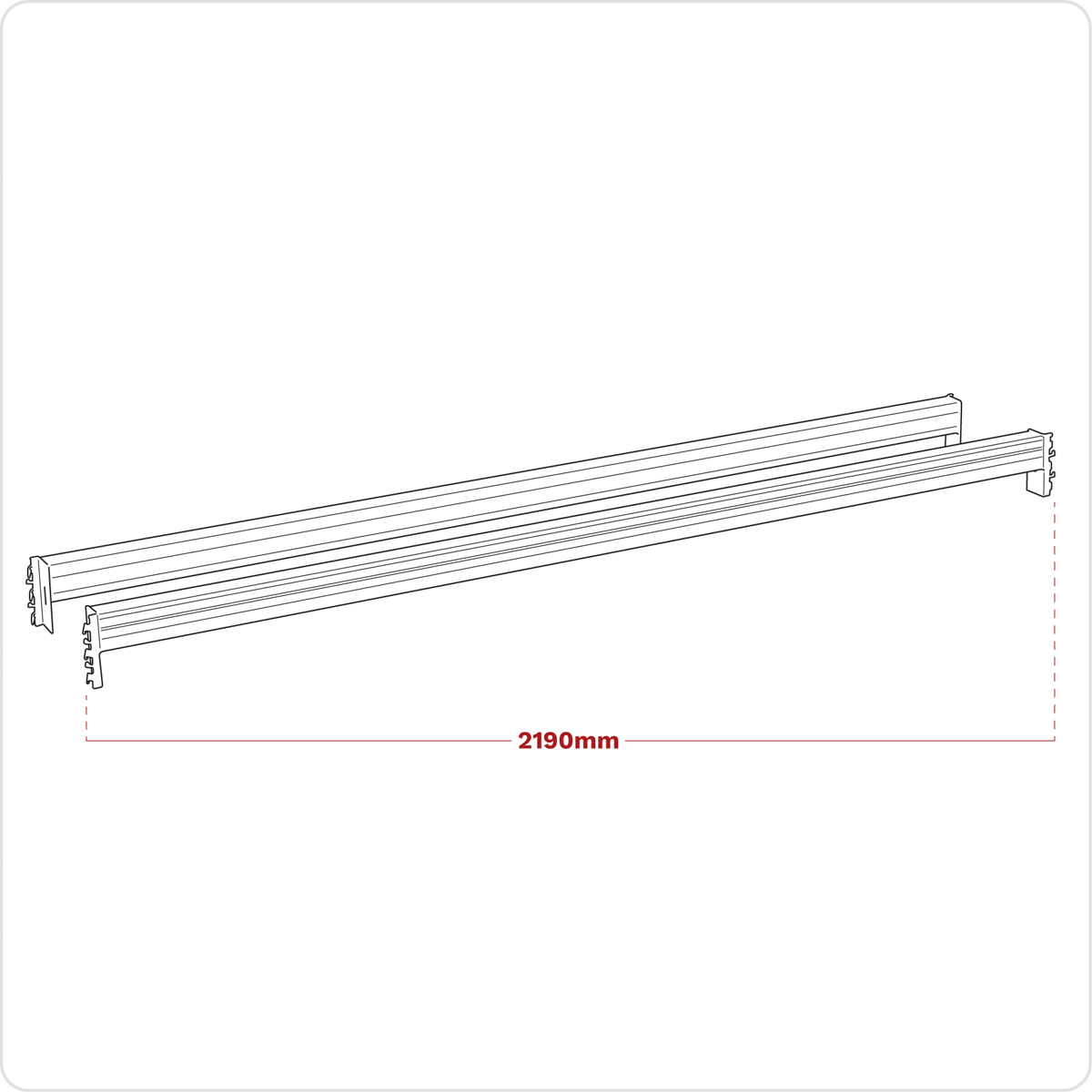 2250mm Cross Beam Tube 1000kg Capacity - Pair APRT2252
