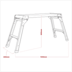 Aluminium Folding Platform 2-Tread - EN 131-4 APS2E