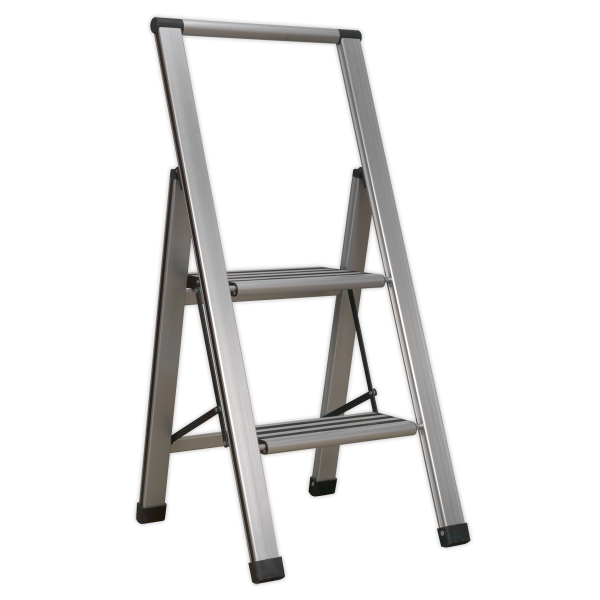 Aluminium Professional Fold-Flat Step Ladder 2-Step 150kg Capacity APSL2