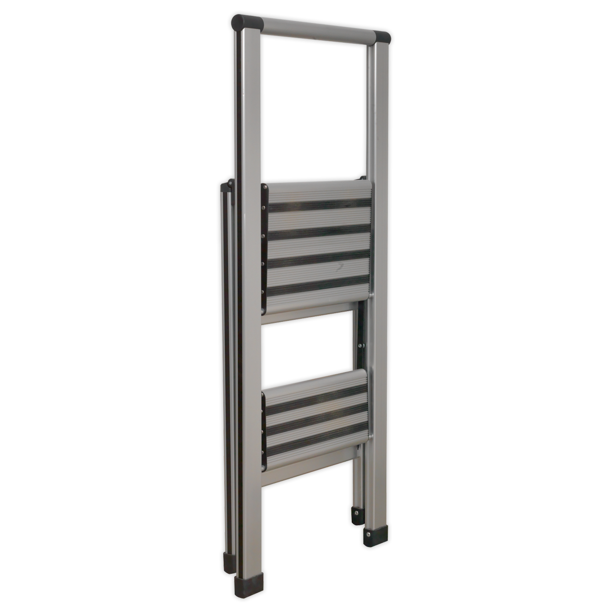 Aluminium Professional Fold-Flat Step Ladder 2-Step 150kg Capacity APSL2