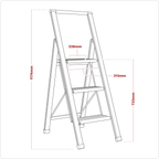 Aluminium Professional Fold-Flat Step Ladder 3-Step 150kg Capacity - EN 14183 APSL3
