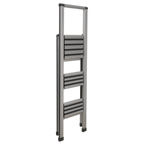 Aluminium Professional Fold-Flat Step Ladder 3-Step 150kg Capacity - EN 14183 APSL3
