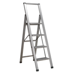 Aluminium Professional Fold-Flat Step Ladder 4-Step 150kg Capacity - EN 14183 APSL4