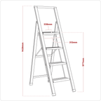 Aluminium Professional Fold-Flat Step Ladder 4-Step 150kg Capacity - EN 14183 APSL4