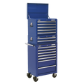 Topchest, Mid-Box Tool Chest & Rollcab Combination 14 Drawer - Blue APSTACKTC