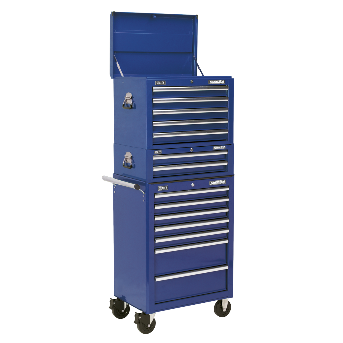 Topchest, Mid-Box Tool Chest & Rollcab Combination 14 Drawer - Blue APSTACKTC