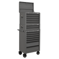 Topchest, Mid-Box Tool Chest & Rollcab Combination 14 Drawer - Grey APSTACKTGR