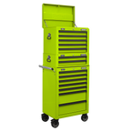 Topchest, Mid-Box Tool Chest & Rollcab Combination 14 Drawer - Green APSTACKTHV