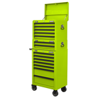 Topchest, Mid-Box Tool Chest & Rollcab Combination 14 Drawer - Green APSTACKTHV