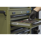 Topchest, Mid-Box Tool Chest & Rollcab Combination 14 Drawer - Khaki APSTACKTK