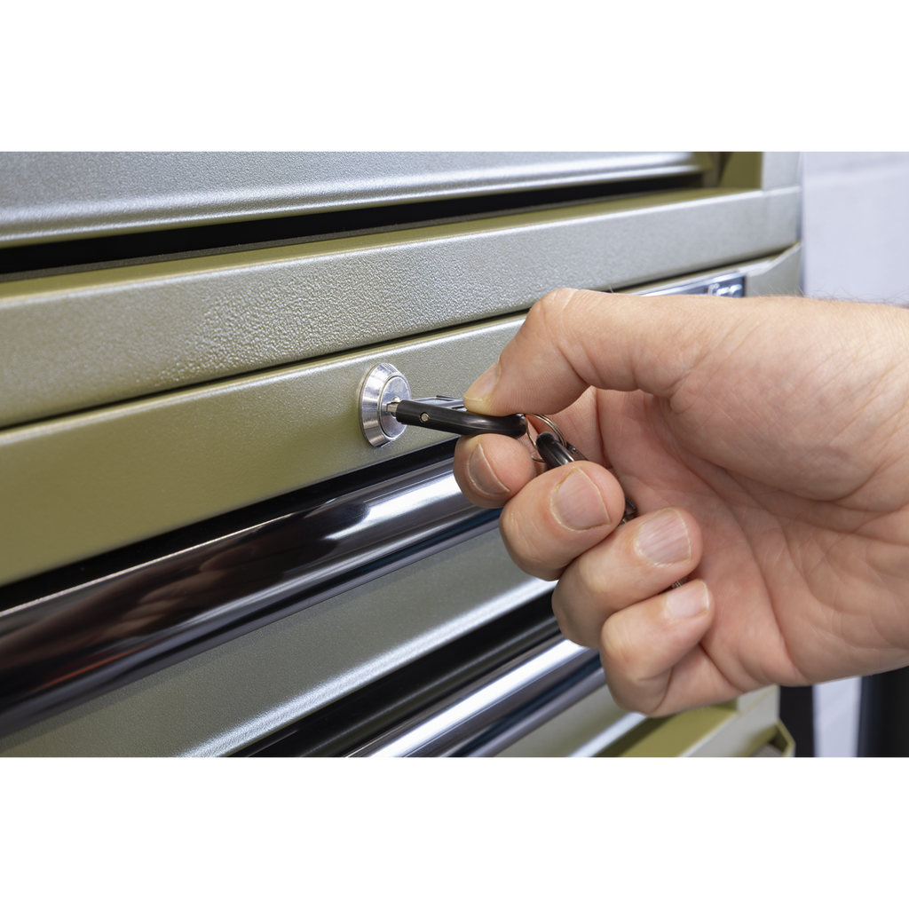 Topchest, Mid-Box Tool Chest & Rollcab Combination 14 Drawer - Khaki APSTACKTK
