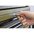 Topchest, Mid-Box Tool Chest & Rollcab Combination 14 Drawer - Khaki APSTACKTK