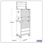 Topchest, Mid-Box Tool Chest & Rollcab Combination 14 Drawer - Orange APSTACKTO