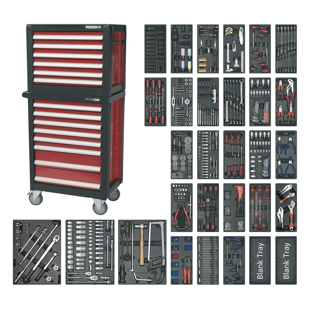 Topchest & Rollcab Combination 14 Drawer with 1233pc Tool Kit APTTC02