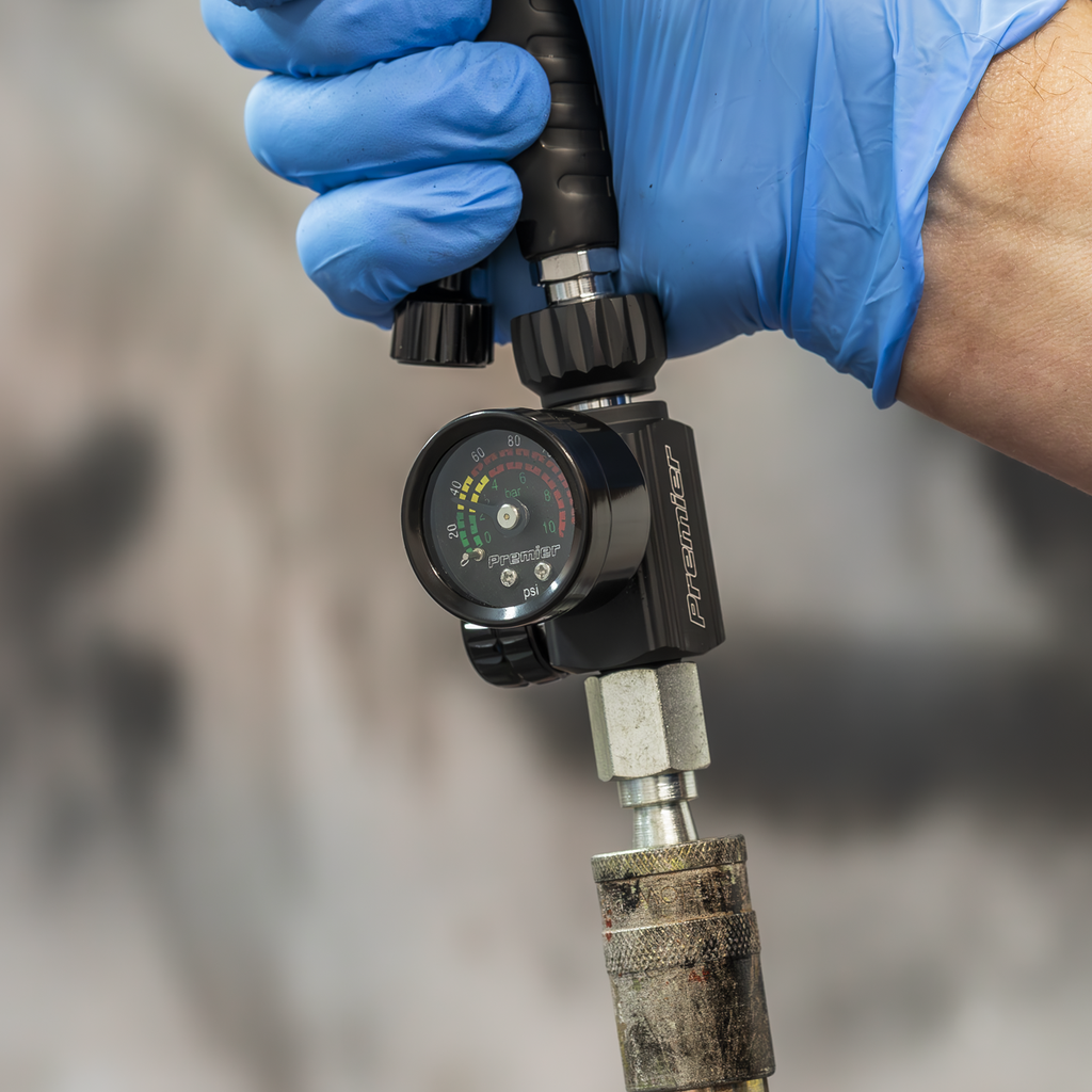 On-Gun Air Pressure Regulator/Gauge with Glass Lens AR02