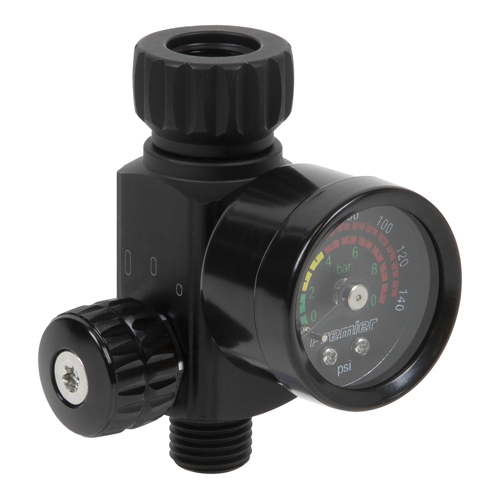 On-Gun Air Pressure Regulator/Gauge with Glass Lens AR02