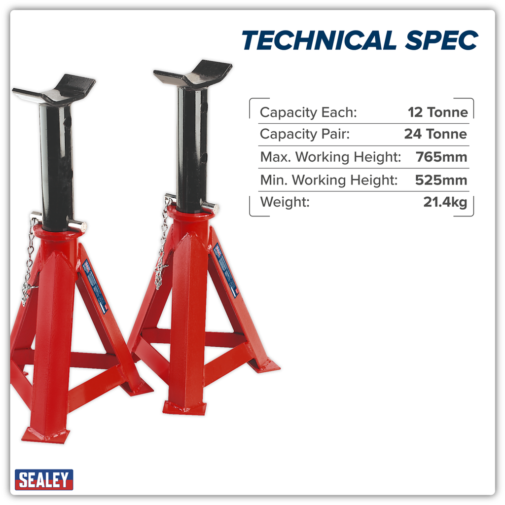 Axle Stands (Pair) 12 Tonne Capacity per Stand AS12000