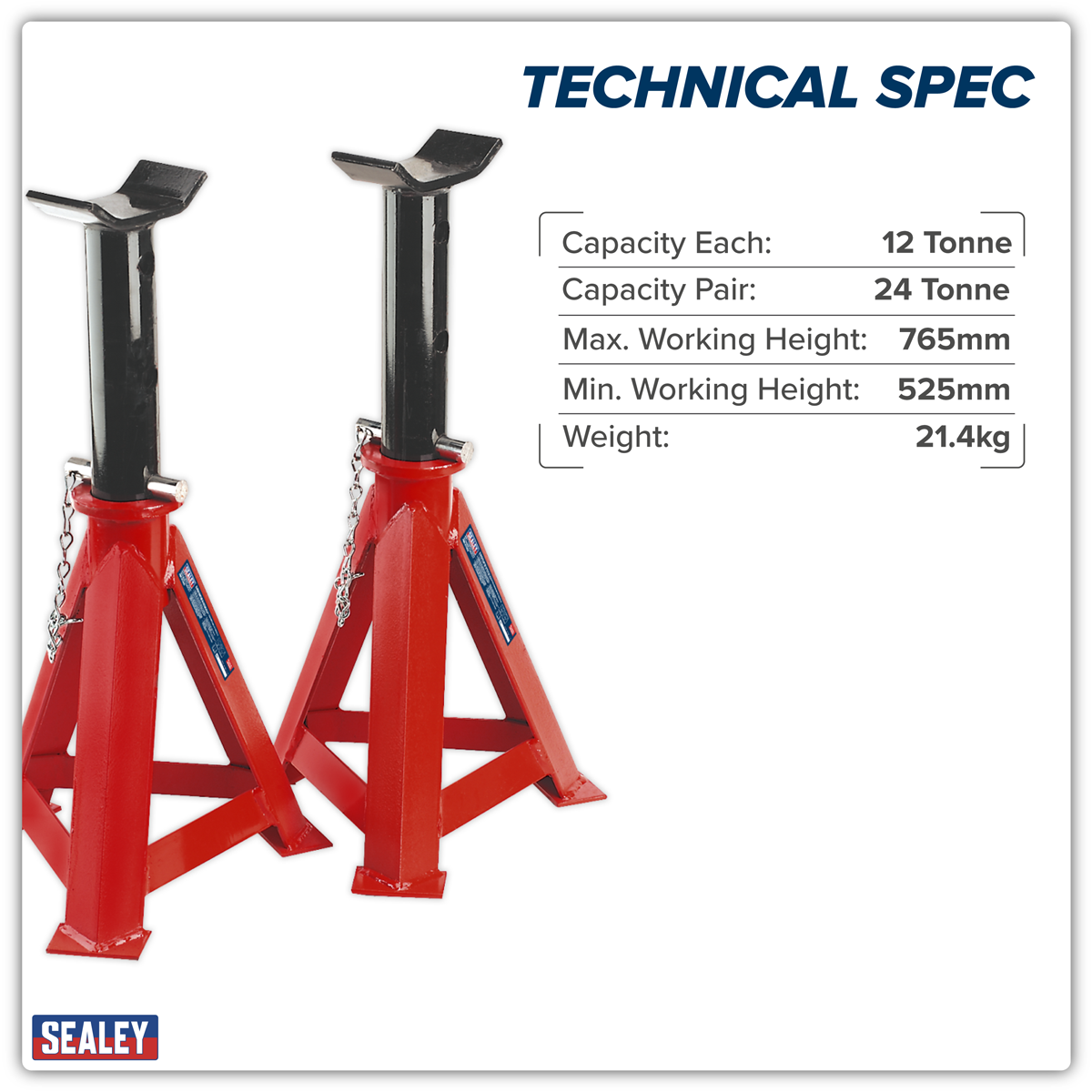 Axle Stands (Pair) 12 Tonne Capacity per Stand AS12000