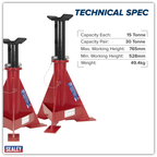 Axle Stands (Pair) 15 Tonne Capacity per Stand AS15000