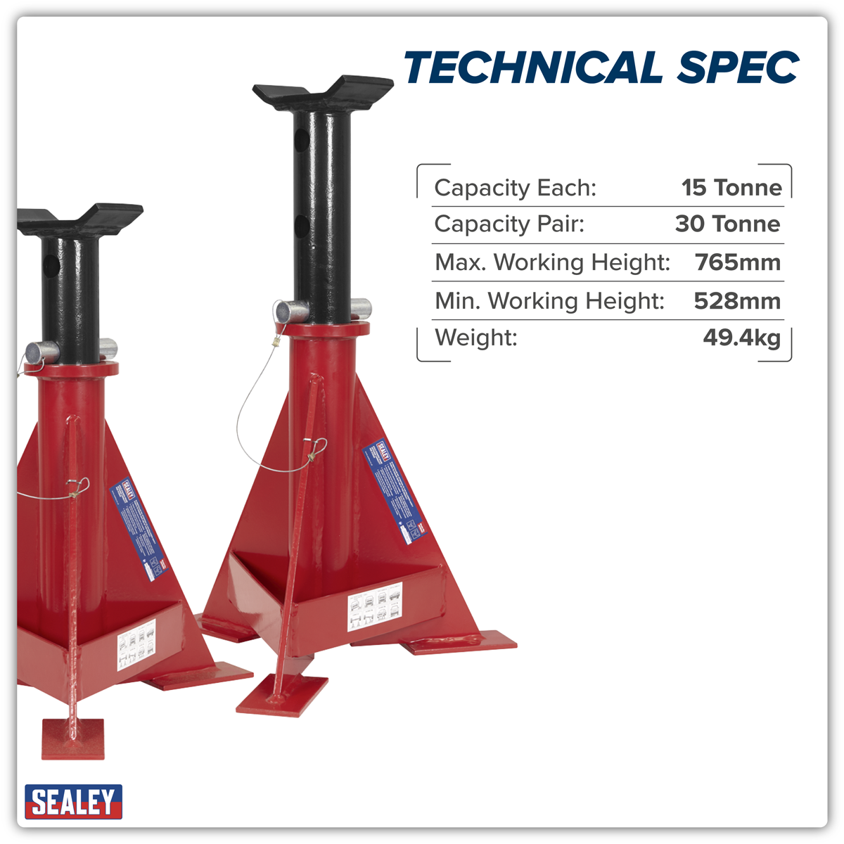 Axle Stands (Pair) 15 Tonne Capacity per Stand AS15000