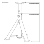 Folding Type Axle Stands (Pair) 2 Tonne Capacity per Stand AS2000F