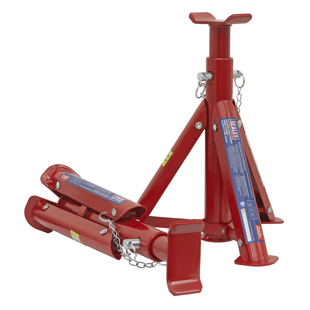 Folding Type Axle Stands (Pair) 2 Tonne Capacity per Stand AS2000F